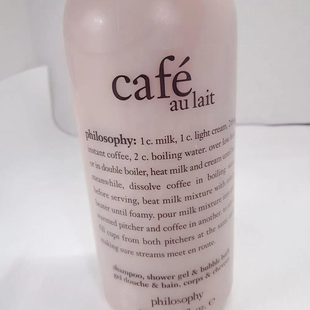 NEW Philosophy Cafe Au Lait Shampoo shower gel bubble bath 32 Oz 3-in-1 jumbo